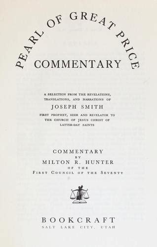 Pearl of great price commentary by Milton R. Hunter | Open Library