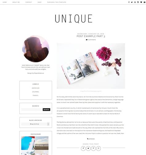 NEW Premade Blogger Template Clean Blog Design Blog Layout | Etsy