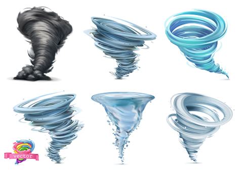 Tornado Hurricane 3d Vector Icon Set Stock Illustration - Download ...