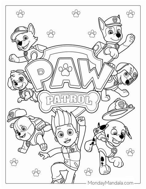 paw patrol coloring pages for kids to print out and color with the ...