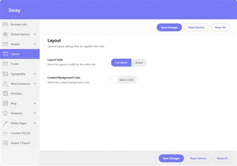 Layout - Sway Theme Documentation