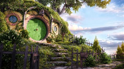 The Hobbit, house, J. R. R. Tolkien, Hobbiton, The Lord of the Rings ...