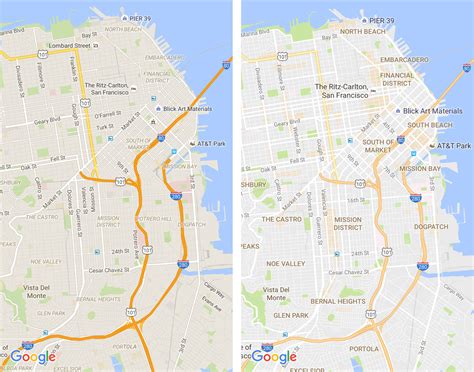 Google Maps getting cleaner look for maps with highlighted areas of ...