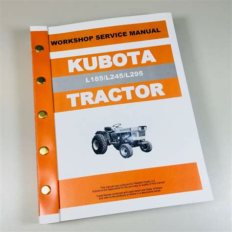 KUBOTA L185 L245 L295 TRACTOR SERVICE REPAIR MANUAL TECHNICAL SHOP BOOK ...