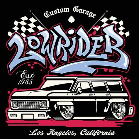 shirt design of hip hop graffiti lowrider truck 23092171 Vector Art at ...