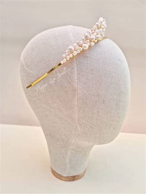 Gold Tiara Gold Pearl Tiara Pearl Bridal Tiara Pearl - Etsy