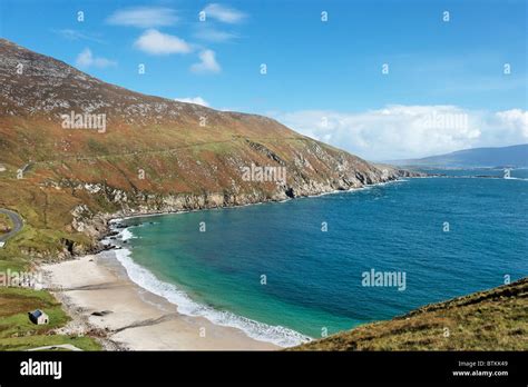 Sandy beach at Keem Bay, Achill Island, County Mayo, Connaught, Ireland ...