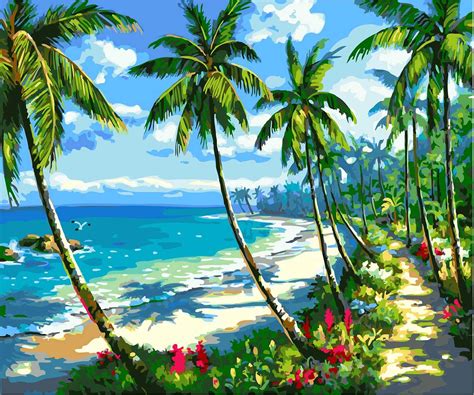 Acrylic Painting Tutorials Tropical Beach Video Tutorial ...