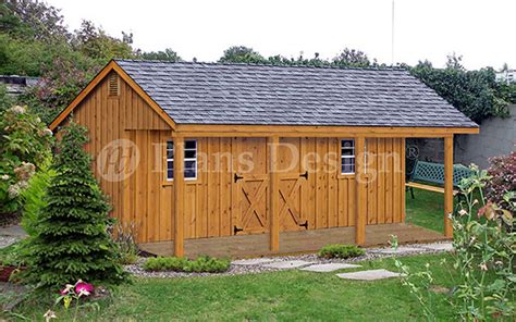 12' X 20' Shed With Porch, Guest House, Cottage or Cabin Building Plans ...