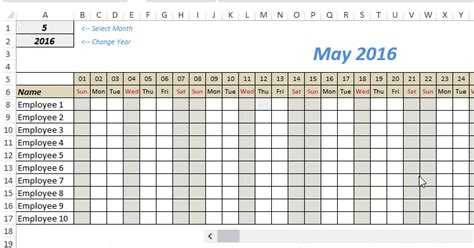 Printable Employee Vacation Tracker | Excel calendar template, Monthly ...