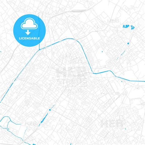 Roubaix, France PDF vector map with water in focus - HEBSTREITS | Map ...