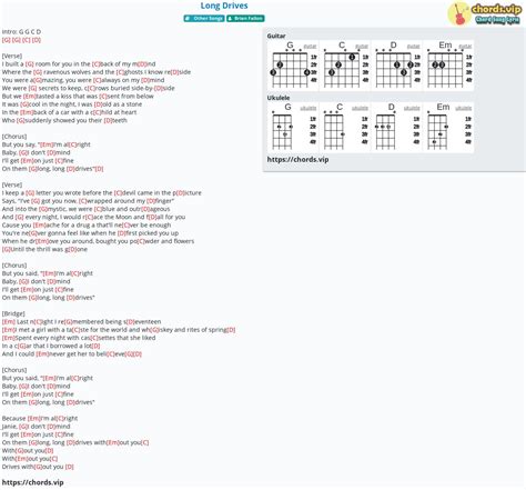 Chord: Long Drives - Brian Fallon - tab, song lyric, sheet, guitar ...