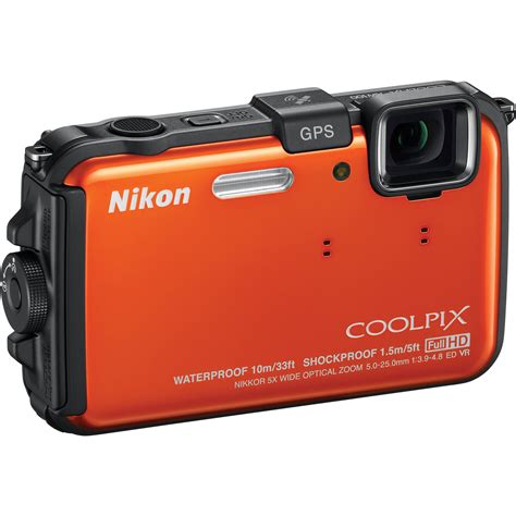 Nikon Coolpix AW100 Waterproof Digital Camera (Orange) 26293 B&H