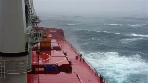 Cargo Ship Sailing Through Violent Storm Stock Footage Video (100% ...