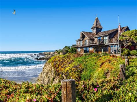 Two-level oceanfront home w/ private hot tub and views from the deck ...