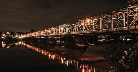 New Hope–Lambertville Bridge Illuminated at Night · Free Stock Photo