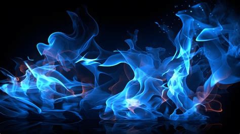 Premium Photo | Blue fire on black background