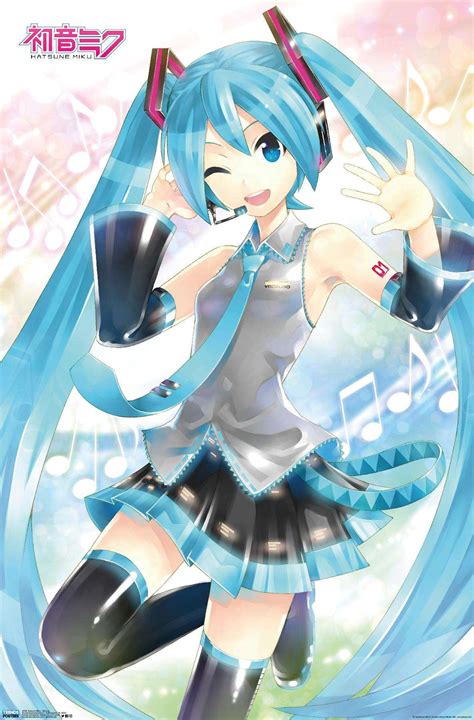 Hatsune Miku - Waving Poster - Walmart.com - Walmart.com