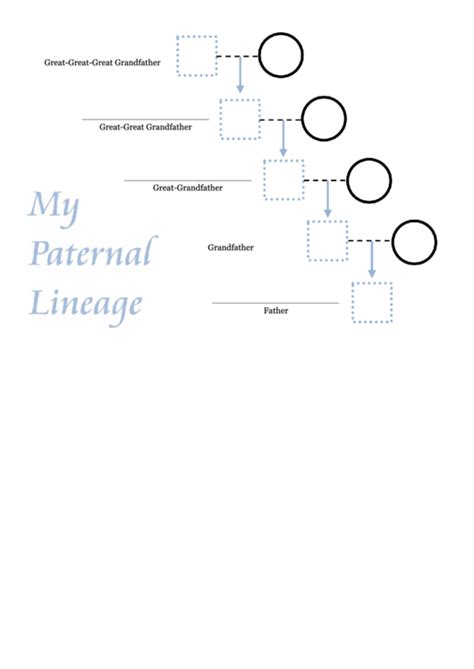 Paternal Lineage Family Tree Template printable pdf download