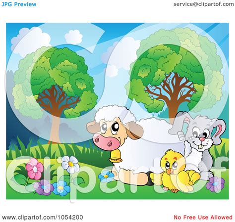 Royalty-Free Vector Clip Art Illustration of Spring Animals In A ...