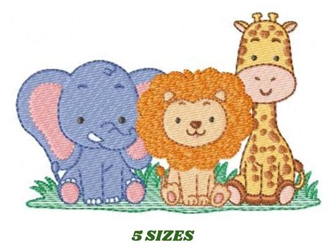 Safari Embroidery Designs Animals Embroidery Design Machine Embroidery ...