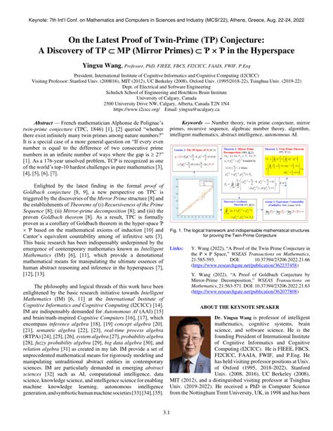 (PDF) On the Latest Proof of Twin-Prime (TP) Conjecture: A Discovery of ...