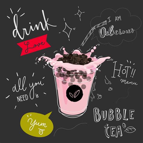 Bubble tea Special Promotions Blackboard Design Poster | Tea logo ...