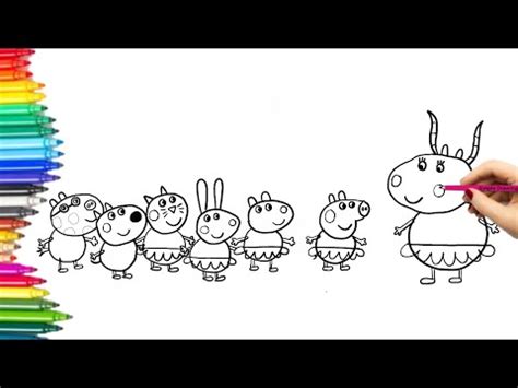 Drawing and Coloring Peppa Pig- Ballet Lesson for Kids. - YouTube