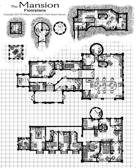 Medieval Fantasy Mansion, floor plan by William McAusland, RPG Art ...