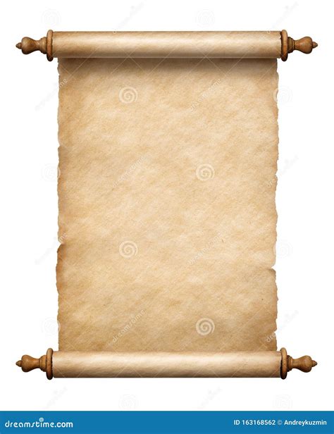 Old Vertical Paper Scroll Isolated Stock Photo - Image of isolated ...