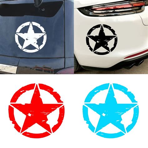 Walbest 5.9" Star Car Sticker Decal for Car Hood Auto Five-Pointed Star ...