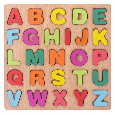 Alphabet Puzzles - 3D Wood Alphabet / Number / Shape Puzzle Set ABC ...