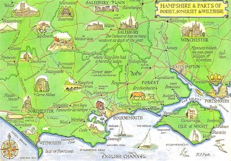 Hampshire UK map postcard | Erin | Flickr