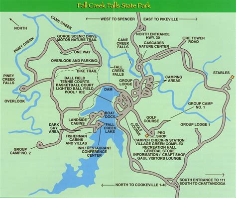 Fall Creek Falls Campground Map - Vector U S Map