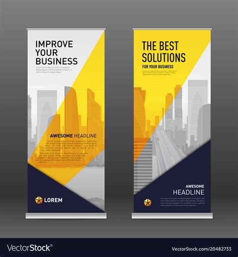 Construction roll up banner design template Vector Image