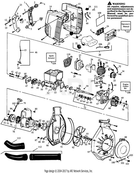 Poulan PP432 Gas Blower, 432 Gas Blower Parts Diagram for BLOWER ASSEMBLY