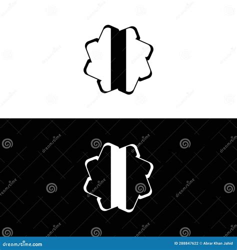 Black and White Circle Vector Logo Template Stock Vector - Illustration ...