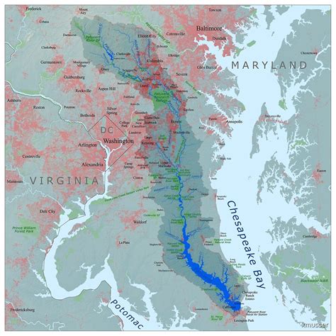 "Patuxent River Watershed Map" by kmusser | Redbubble