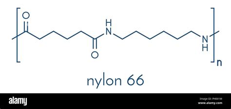 Nylon (nylon-6,6) plastic polymer, chemical structure. Skeletal formula ...