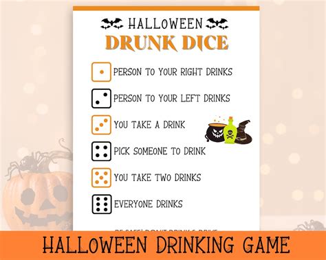 Halloween Games for Adult Halloween Drinking Game Halloween - Etsy