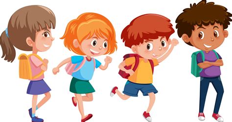 Kids Walking To School Vector Art, Icons, and Graphics for Free Download