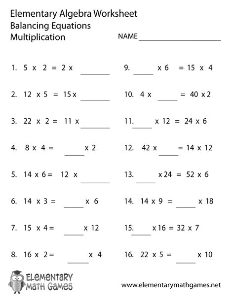 Introductory Algebra Worksheets : Free Printable Basic Math Worksheets ...