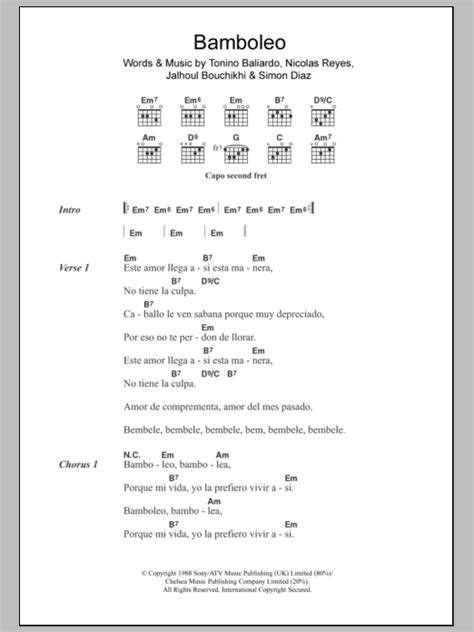 Bamboleo by Gipsy Kings - Guitar Chords/Lyrics - Guitar Instructor