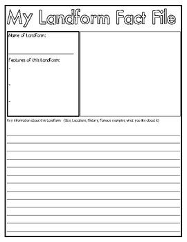 Landforms Graphic Organizer by Jake Roberts | TPT