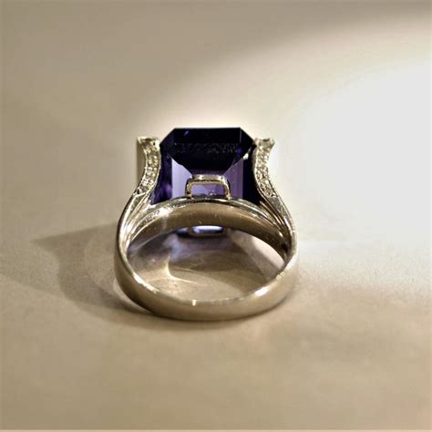 Tanzanite Diamond Platinum Ring For Sale at 1stDibs