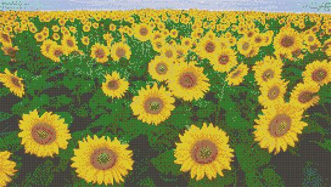 Sunflower Fields - Mosaic Tile Art