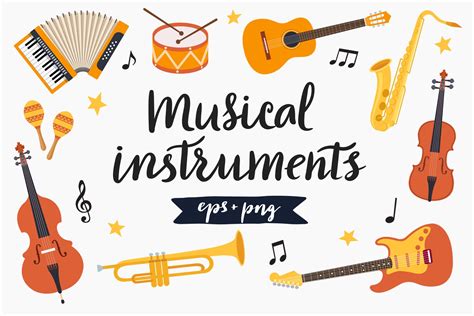 Musical Instruments Clipart + BONUS | Pre-Designed Vector Graphics ...