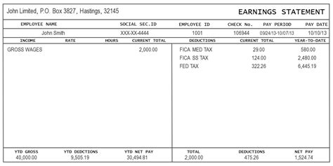 sample of Pay Stub Information | instant pay stub