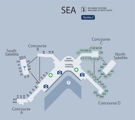 Seattle Airport - Seattle-Tacoma Int’l (SEA) Airport Map | Airport map ...