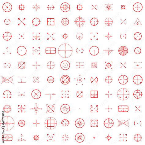 Round and square crosshairs for video games and applications. Vector ...